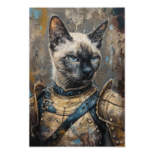 Siamese Cat in Armor フォトプリント (正面)