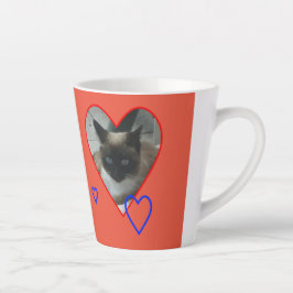 Siamese Cat in Data Cust.オレンジレッドラテマグ カフェラテマグ