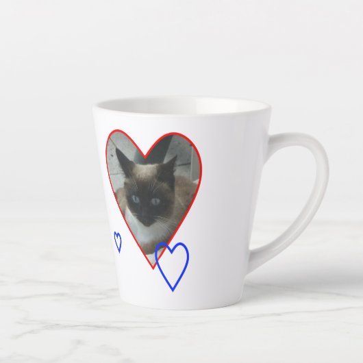 Siamese Cat in Data Cust.ホワイトラテマグ カフェラテマグ (右)