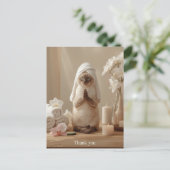 Siamese Cat in Spa Thank you  ポストカード (スタンド正面)