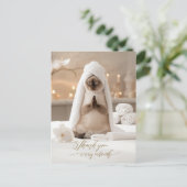 Siamese Cat in Spa Thank you  ポストカード (スタンド正面)