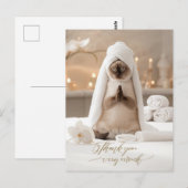 Siamese Cat in Spa Thank you  ポストカード (正面/裏面)