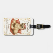 Siamese Cat is drinking coffee affirmation  ラゲッジタグ (正面横)