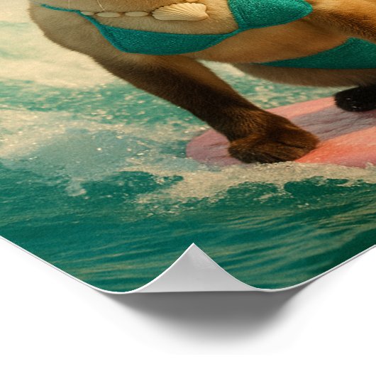 Siamese Cat is surfing  ポスター (角)