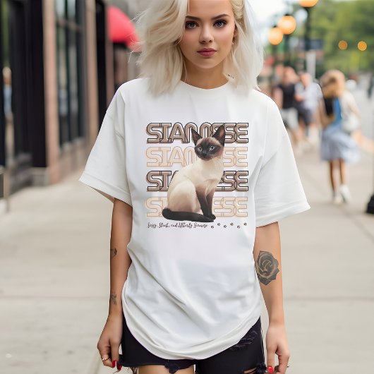 Siamese Cat, Minimalist Cozy, Purfect Meow Tシャツ