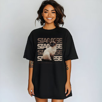 Siamese Cat, Minimalist Cozy, Purfect Meow Tシャツ