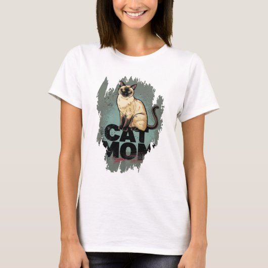Siamese Cat Mom: Pawsitively Adorable Tシャツ (正面)
