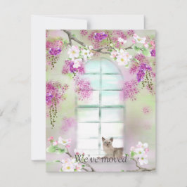 Siamese Cat New Address Announcementノートカード ノートカード