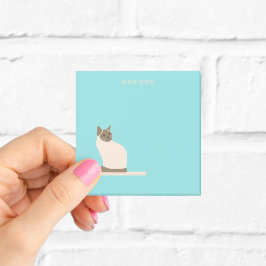 Siamese Cat on Blue Notes（名前つき） ポストイット