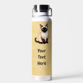 Siamese Cat On Old Paper ウォーターボトル (背面)