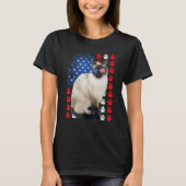Siamese Cat Paws USA Flag Indepedence Day 4th Of J Tシャツ (正面)