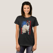Siamese Cat Paws USA Flag Indepedence Day 4th Of J Tシャツ (正面フル)