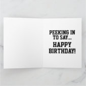 SIAMESE CAT PEEKING HAPPY BIRTHDAY GREETNG  カード (内部)