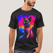 Siamese Cat Pop Art Tシャツ (正面)
