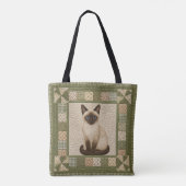 Siamese Cat Quilt Personalize トートバッグ (裏面)
