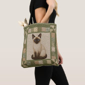Siamese Cat Quilt Personalize トートバッグ (クローズアップ)