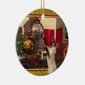 Siamese Cat - Round Christmas Ornament セラミックオーナメント (右)