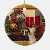 Siamese Cat - Round Christmas Ornament セラミックオーナメント (裏面)