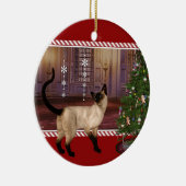Siamese Cat - Round Christmas Ornament セラミックオーナメント (右)