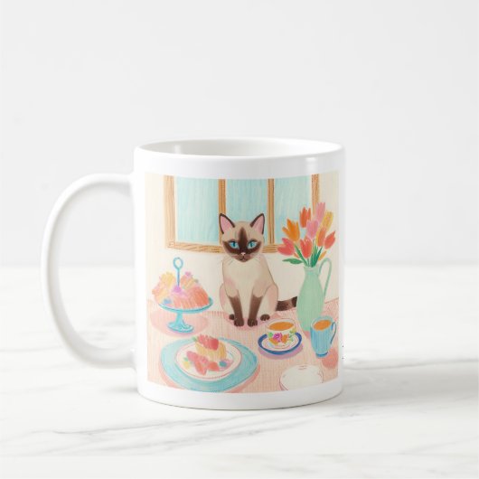 Siamese Cat & Sweat Treats Mug コーヒーマグカップ (左)