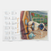 Siamese Cat Tea Time 2026 Tea Towel Calendar キッチンタオル (横)