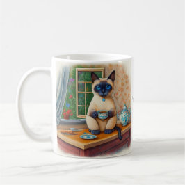 Siamese Cat Tea Time Mug コーヒーマグカップ
