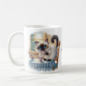 Siamese Cat & Tea Time Mug コーヒーマグカップ (左)
