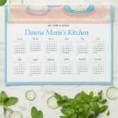 Siamese Cat, Teacups & Tea Towel Calendar Too キッチンタオル (折り畳み)