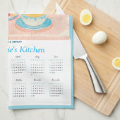 Siamese Cat, Teacups & Tea Towel Calendar Too キッチンタオル (四つ折り)