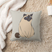 Siamese Cat Throw Pillow クッション (ブランケット)