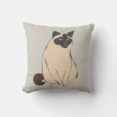 Siamese Cat Throw Pillow クッション (正面)