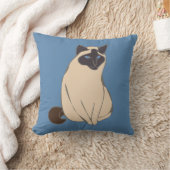Siamese Cat Throw Pillow クッション (ブランケット)