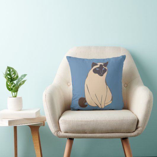 Siamese Cat Throw Pillow クッション (椅子)
