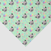 Siamese Cat Tissue Paper in Green 薄葉紙 (詳細)