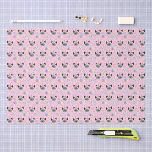 Siamese Cat Tissue Paper in Pink 薄葉紙 (クラフト)