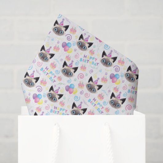 Siamese Cat Tissue Paper in White 薄葉紙 (ギフトバッグ)