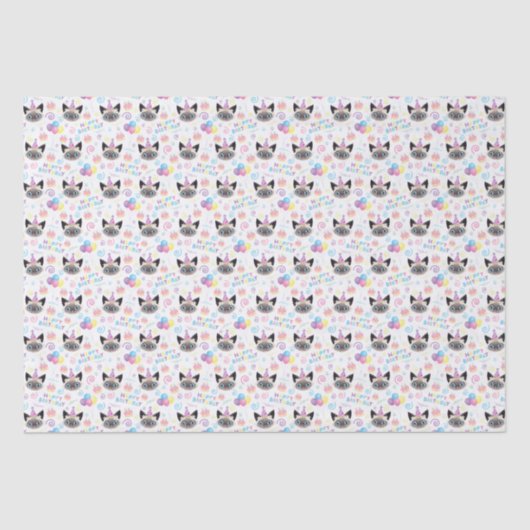 Siamese Cat Tissue Paper in White 薄葉紙 (正面)