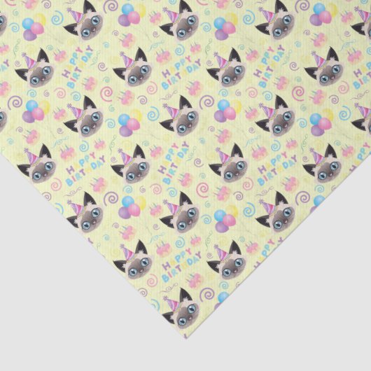 Siamese Cat Tissue Paper in Yellow 薄葉紙 (詳細)