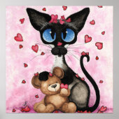 Siamese Cat Valentines Day by Bihrle ポスター (正面)