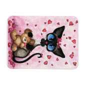 Siamese Cat Valentines Day by Bihrle マグネット (横)