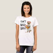Siamese cat with text can't adult today  tシャツ (正面フル)