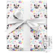 Siamese Cat Wrapping Paper in White