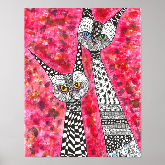 Siamese Cats Poster 11" x 14" (カスタマイズ可能) ポスター (正面)