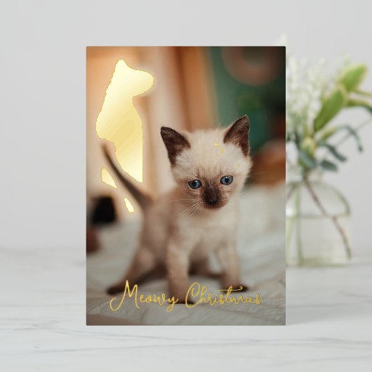 Siamese christmas 箔シーズンカード (立ち正面)