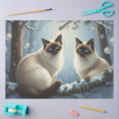 Siamese Christmas Cats Tissue Paper 薄葉紙 (クラフト)