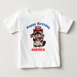 Siamese Kitten (1o) Patriotic Kid T-Shirt ベビーTシャツ