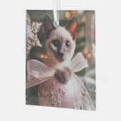 Siamese Kitten Blue Point Glass Ornament ガラスオーナメント (正面左)
