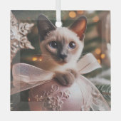 Siamese Kitten Blue Point Glass Ornament ガラスオーナメント (正面)