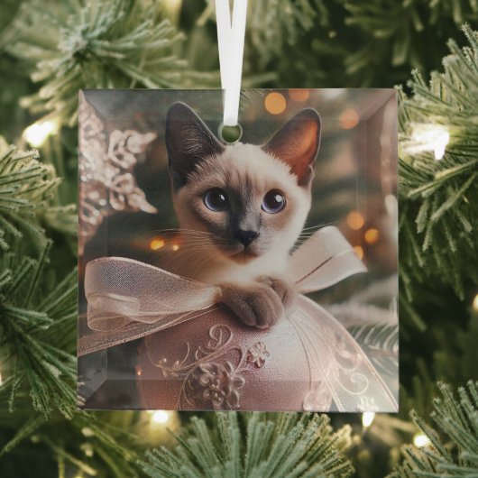 Siamese Kitten Blue Point Glass Ornament ガラスオーナメント (インサイチュ)