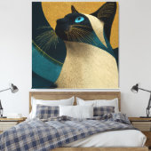 Siamese Mosaic Portrait キャンバスプリント (インサイチュ (寝室))